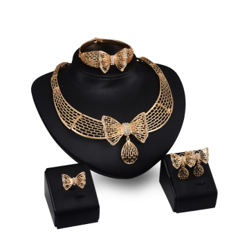 2016 Vintage Bow en forme de collier et boucles d&#39;oreilles ensembles de bijoux (C-XSST0036)